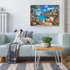 Colorful Coastal Town Jigsaw Puzzle 1000 Pieces