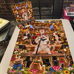 Garden Rock Cats Jigsaw Puzzle 1000 Pieces