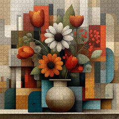 Geometrisches Blumenrhythmus-Puzzle 1000 Teile