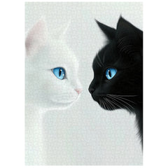 White & Black Cats Jigsaw Puzzle 1000 Pieces