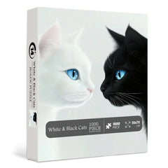White & Black Cats Jigsaw Puzzle 1000 Pieces