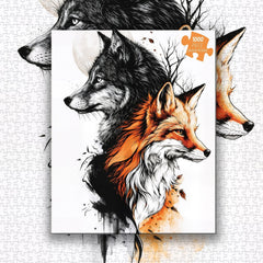 Wolf Fox Art Puzzle 1000 Teile