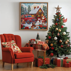 Red Truck Christmas Cottage Jigsaw Puzzle 1000 Pieces