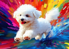 White Puppy Joy Jigsaw Puzzle 1000 Pieces