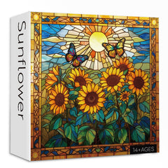 Puzzle de puzzle de tournesol en vitraux 1000 pièces