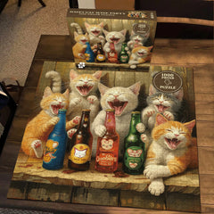 Happy Cat Wine Party Jigsaw Puzzles 1000 Pieces