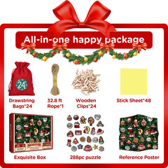 Adventskalender Weihnachtsschmuck Holzpuzzle