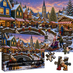 Warm Winter Village Jigsaw Puzzle 1000 Piece