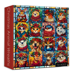 Couronnes d'animaux de Noël puzzles 1000 pièces