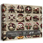 Vintage Christmas tissu amusant puzzle 1000 pièces
