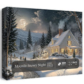 Moonlit Snowy Night Jigsaw Puzzle 1000 Pieces