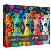 Chiens colorés puzzle 1000 pièces 1000 pièces