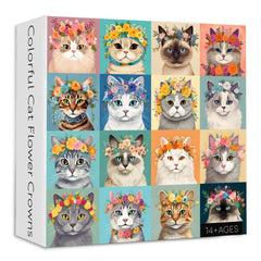 Couronnes de fleurs de chat colorées puzzle 1000 pièces
