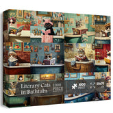 Chats littéraires en baignoires puzzle 1000 pièces 1000 pièces