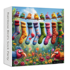 Rainbow Bird's Sock Party Puzzle 1000 pièces