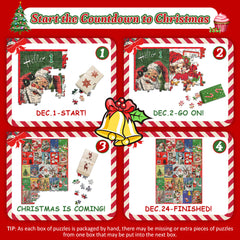 Vintage Christmas Advent Calendar Jigsaw Puzzle 1000 Stücke