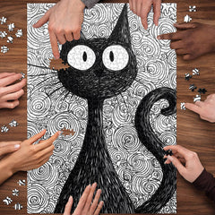 Puzzle chat à l'encre fantaisiste 1000 pièces