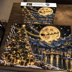 Moonlit Christmas Village Jigsaw Puzzle 1000 Piece