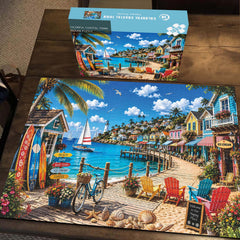 Colorful Coastal Town Jigsaw Puzzle 1000 Pieces