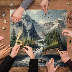 Mountains In Book Jigsaw Puzzle 1000 Pieces