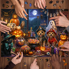 Cute Pets Halloween Night Jigsaw Puzzle 1000 Piece
