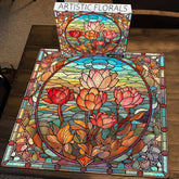 Fleur de vitrail puzzles 1000 pièces