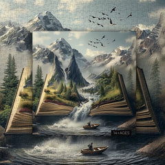 Mountains In Book Jigsaw Puzzle 1000 Pieces