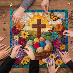 Easter Eggs & Cross Jigsaw Puzzle 1000 Pieces