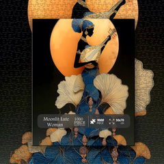 Moonlit Lute Woman Jigsaw Puzzle 1000 Pieces
