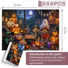 Cute Pets Halloween Night Jigsaw Puzzle 1000 Piece