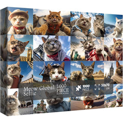 Selfie chat animal puzzle de puzzle 1000 pièces