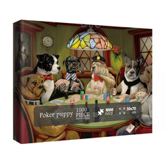 Poker chiot puzzle 1000 pièces