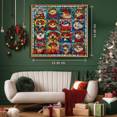 Couronnes d'animaux de Noël puzzles 1000 pièces