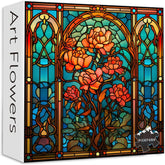 Puzzle de puzzle des fleurs en vitrail 1000 pièces
