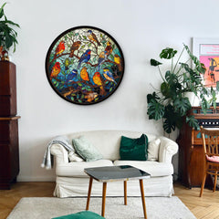 Puzzle de puzzle des oiseaux en verre taché 1000 pièces