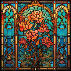 Puzzle de puzzle des fleurs en vitrail 1000 pièces