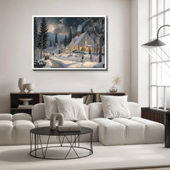 Moonlit Snowy Night Jigsaw Puzzle 1000 Pieces