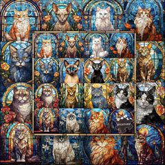 Buntes Kitty Collage Jigsaw Puzzle 1000 Stück