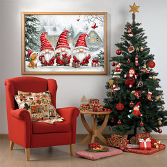 Charmantes Gnom -Trio Snowy Gathering Jigsaw Rätsel 1000 Stücke