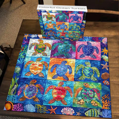 Colorful Ocean Turtles Jigsaw Puzzle 1000 Pieces