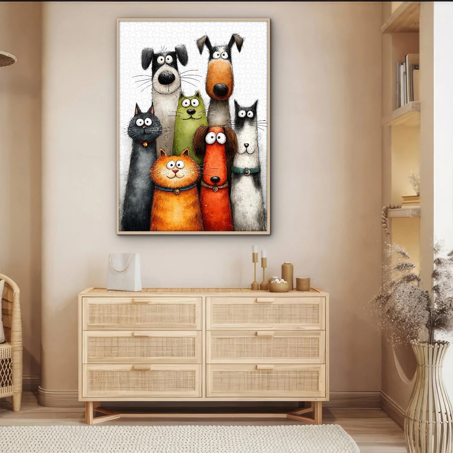 Puzzle d'art drôle d'animaux de compagnie 1000 pièces