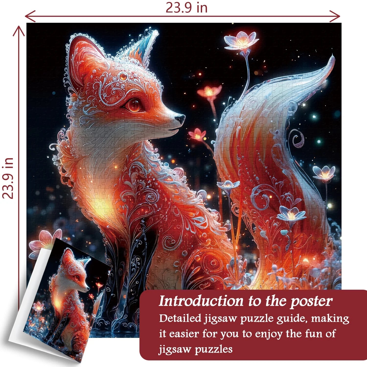 Crystal Fox Jigsaw Puzzle 1000 Pieces