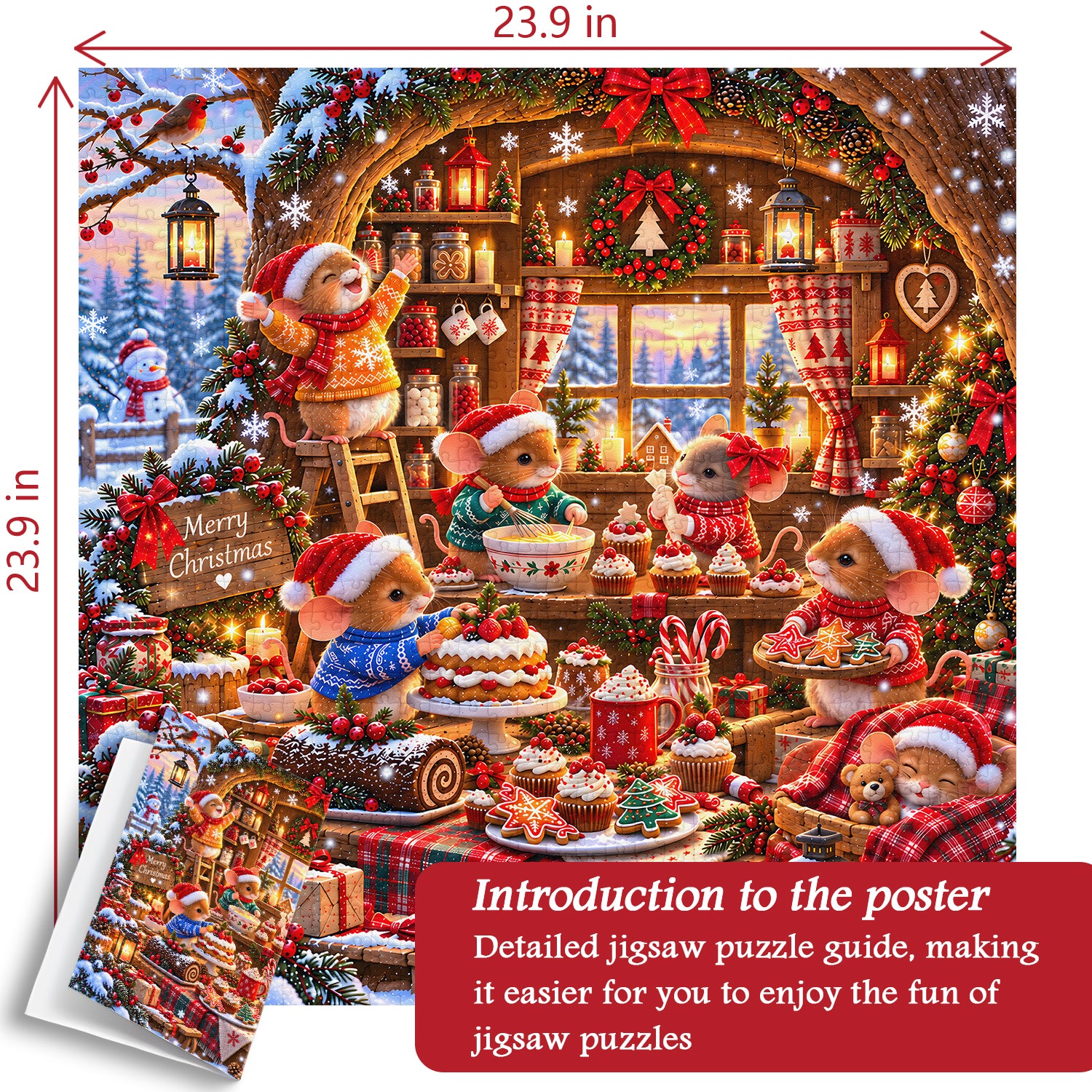 Christmas Mouse Bakery Jigsaw Puzzle 1000 Piece