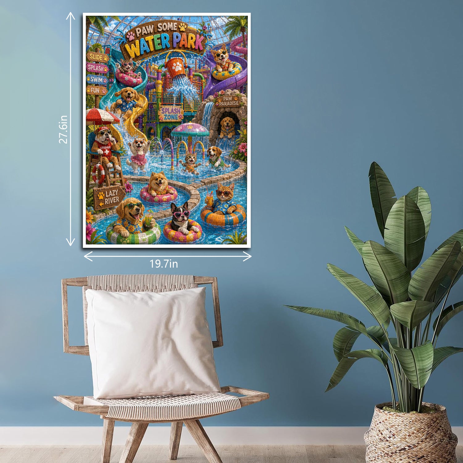 Cute Pet Water Park Jigsaw Puzzle 1000 Piece