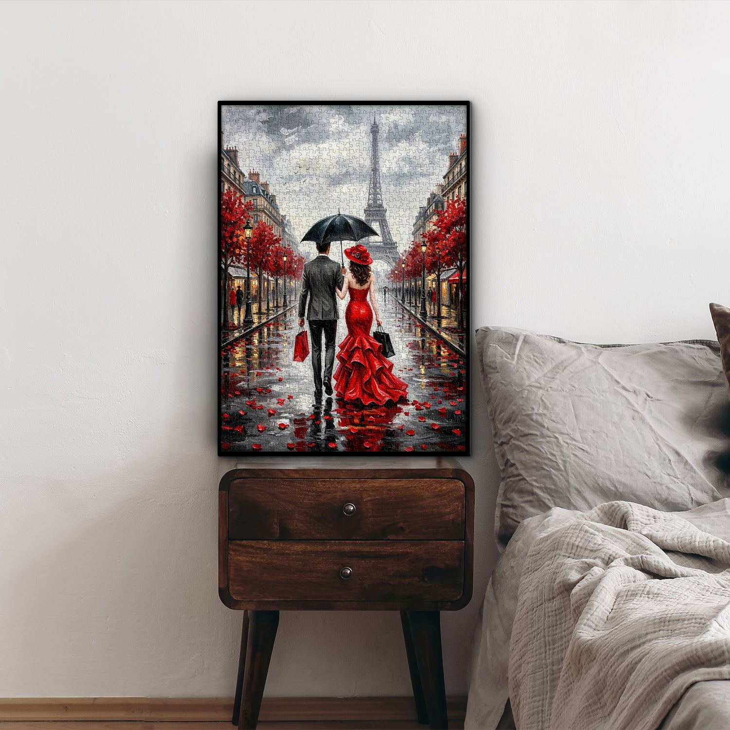 Parisian Rainy Romance Jigsaw Puzzle 1000 Piece