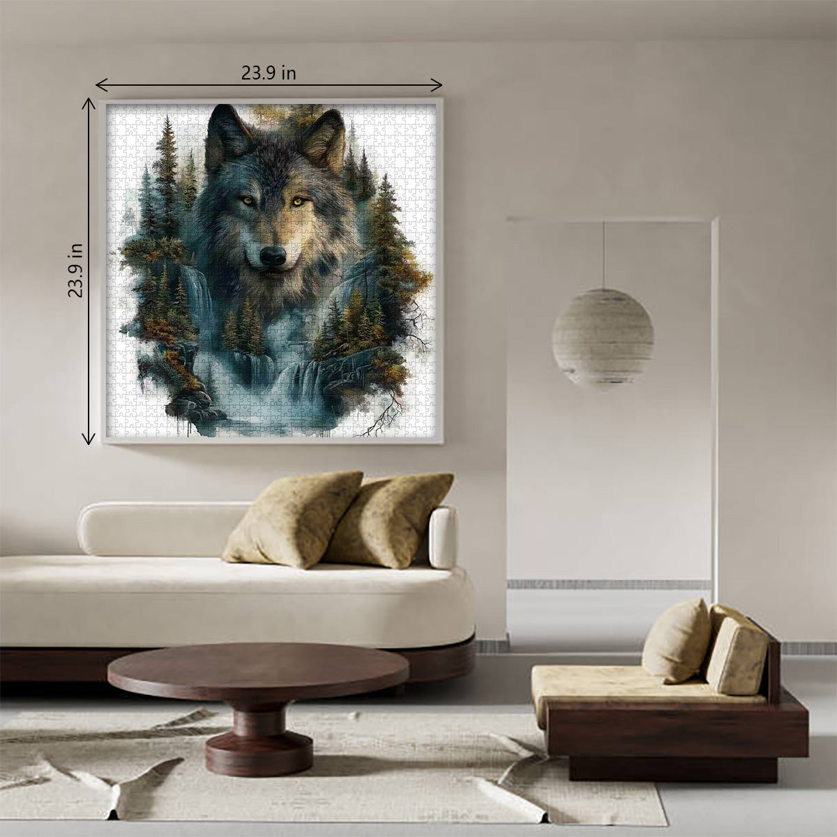 Wolf at the Waterfall Jigsaw Puzzle 1000 Pieces