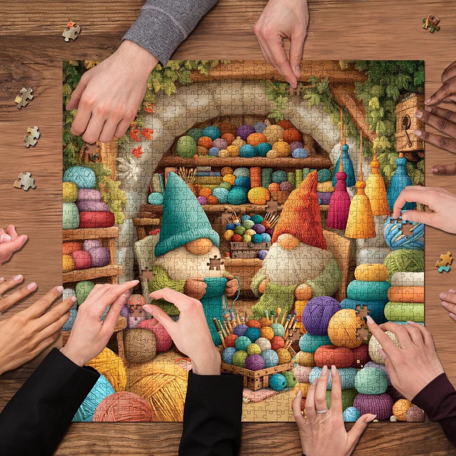 Knit Gnomes Jigsaw Puzzle 1000 Pieces