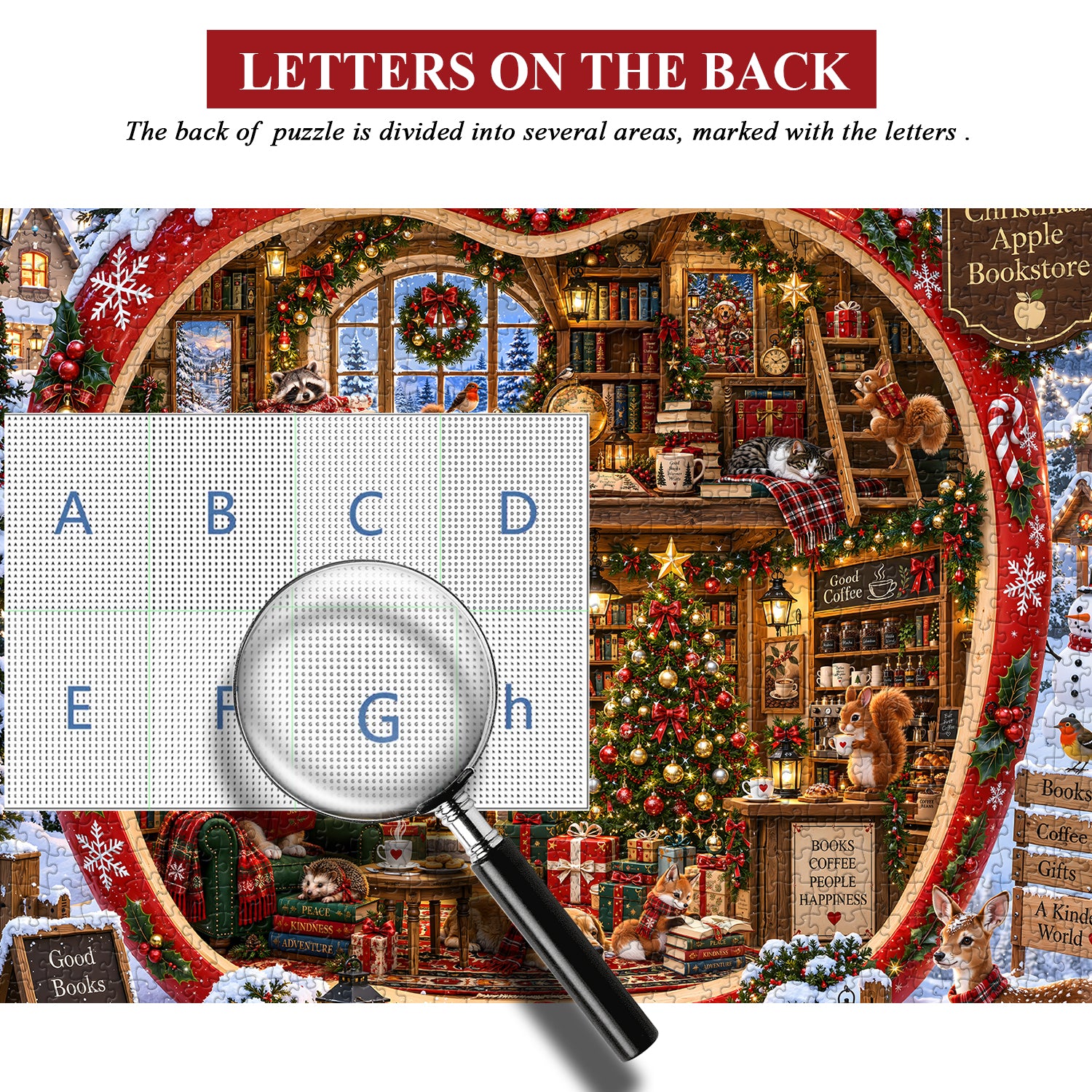 Christmas Apple Bookstore Jigsaw Puzzle 1000 Pieces