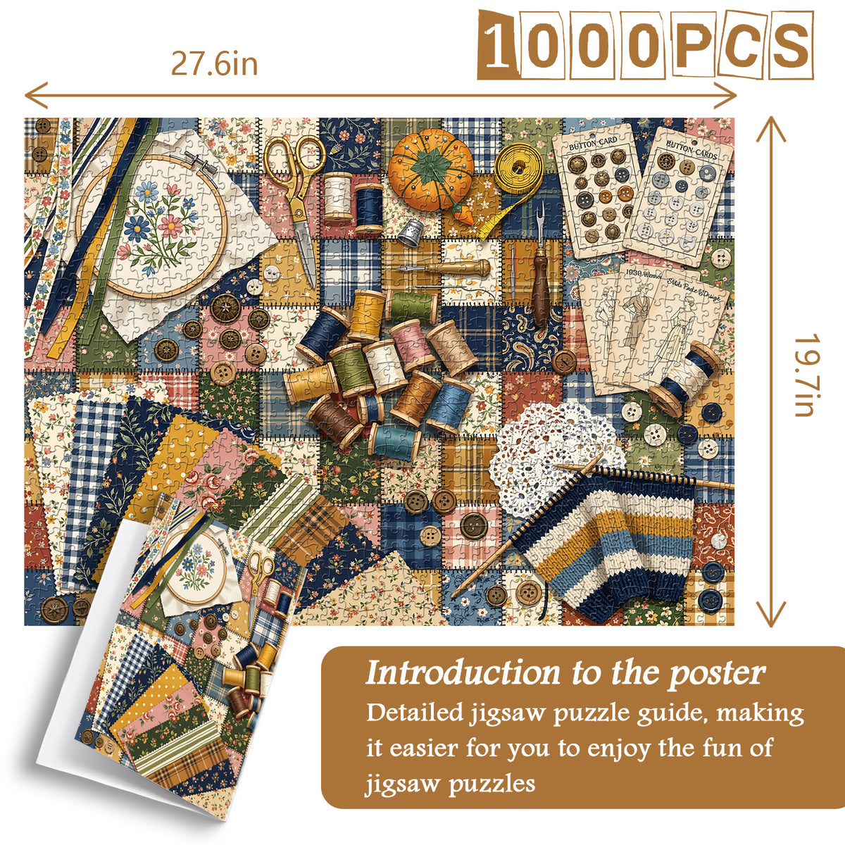 Retro Sewing Craft Jigsaw Puzzle 1000 Piece