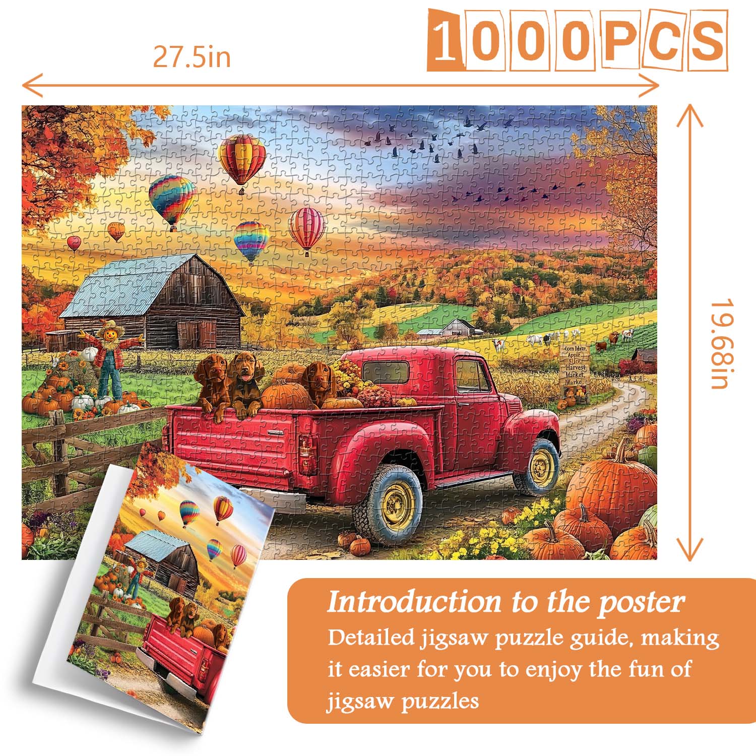 Colorful Fall Harvest Jigsaw Puzzle 1000 Pieces